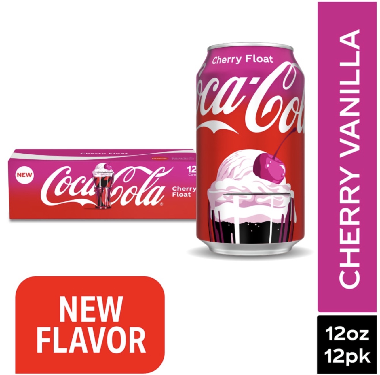 Coca-Cola Cherry Float Soda, 12 fl oz Cans, 12 Pack